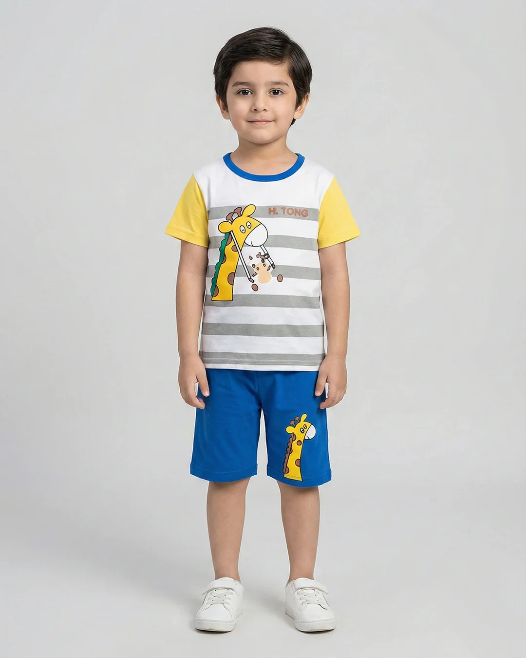 Adorable Giraffe Print Toddler Outfit – 2-Piece Summer Set
