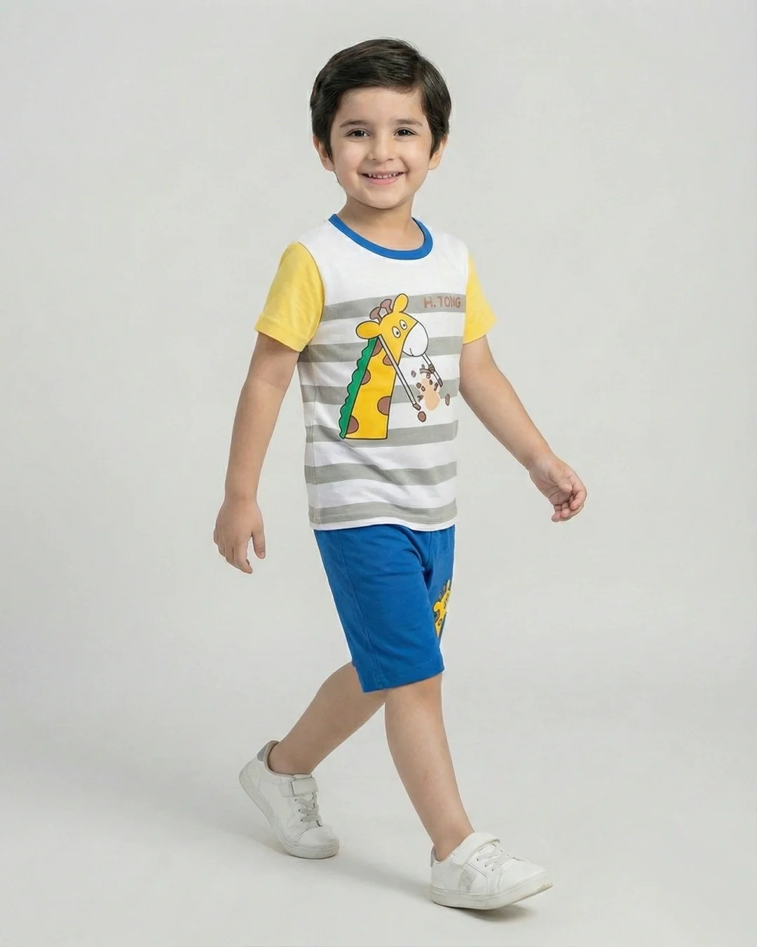 Adorable Giraffe Print Toddler Outfit – 2-Piece Summer Set - Image 2