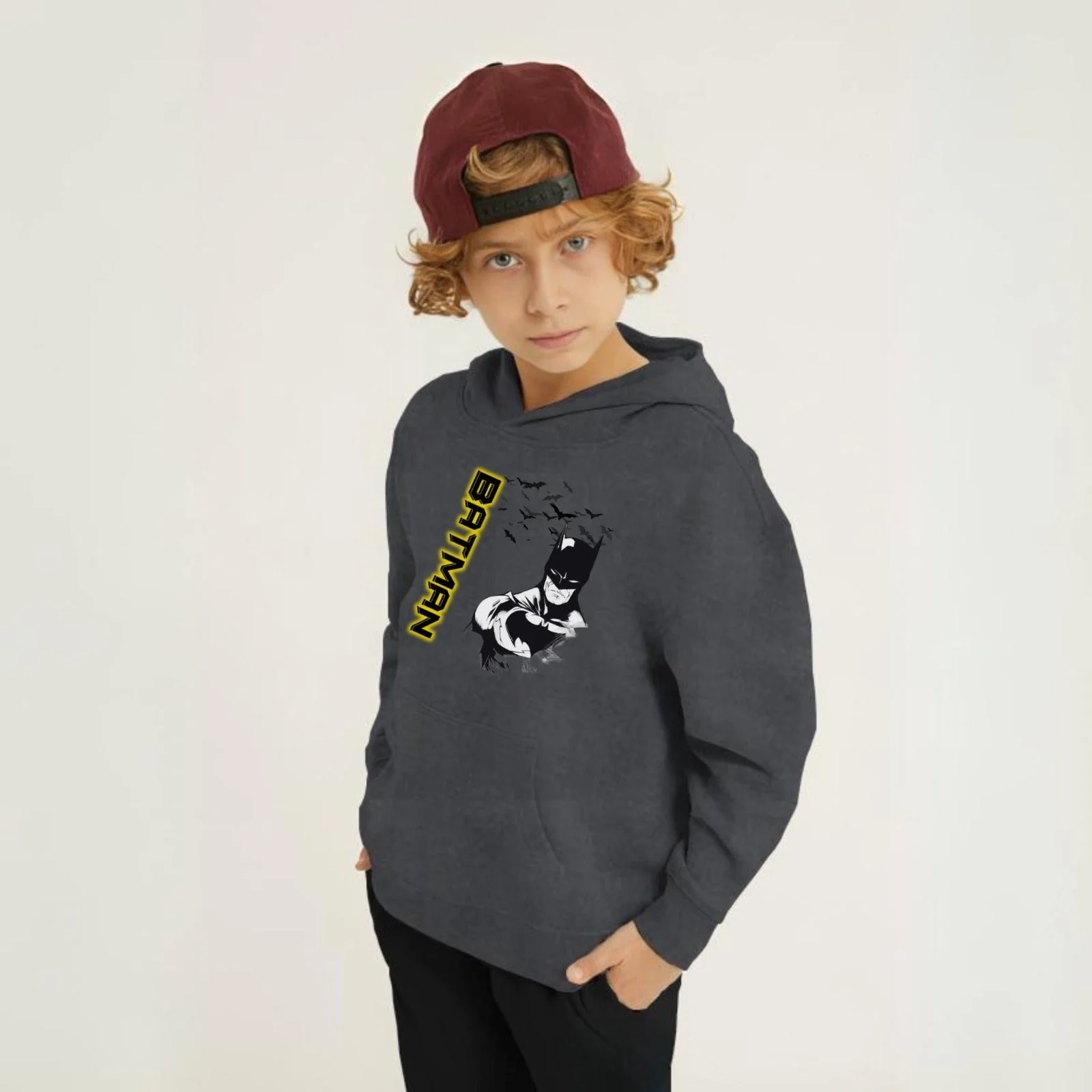 Batman Printed Kids Hoodie Set - Image 4