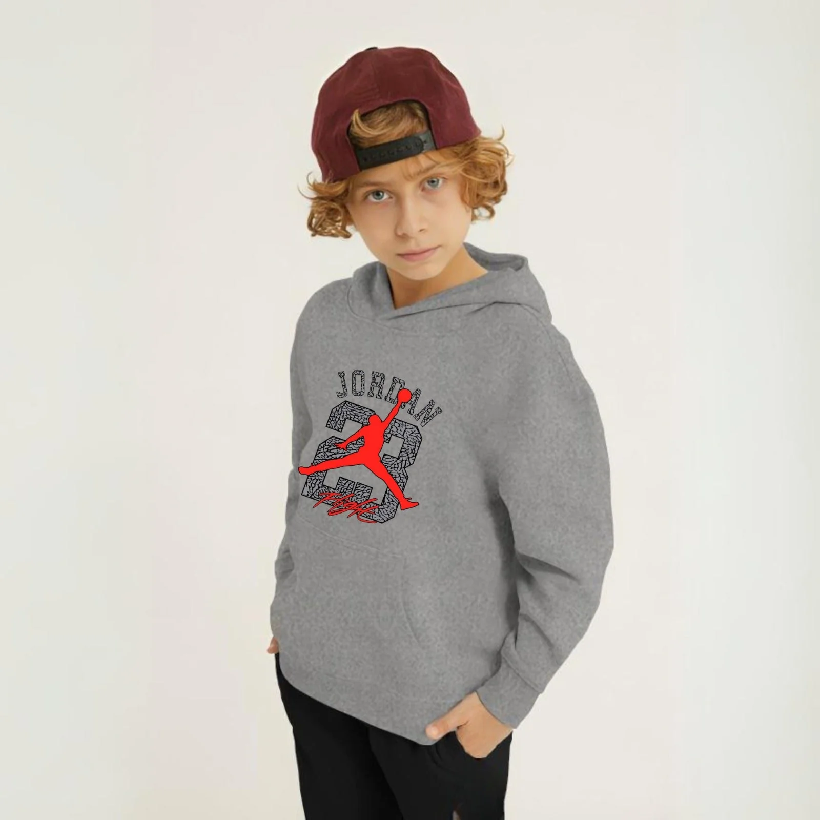 J 23 Printed Kids Hoodie Set - Image 5