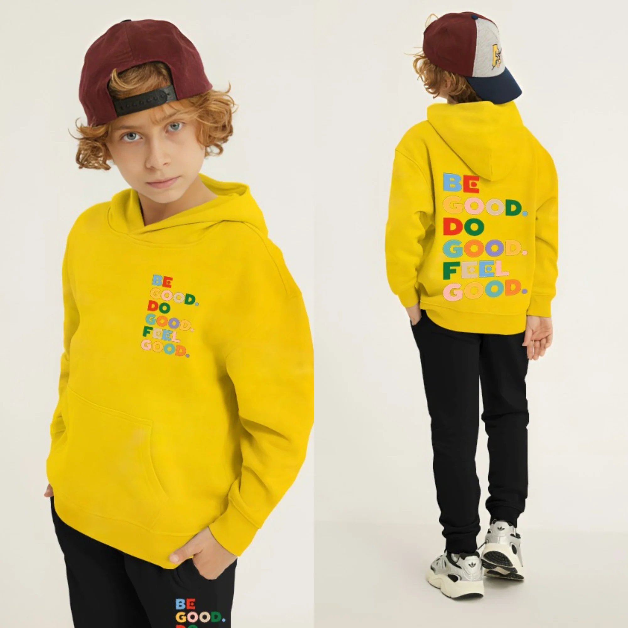 Be Good Printed Kids Hoodie Set - Image 3