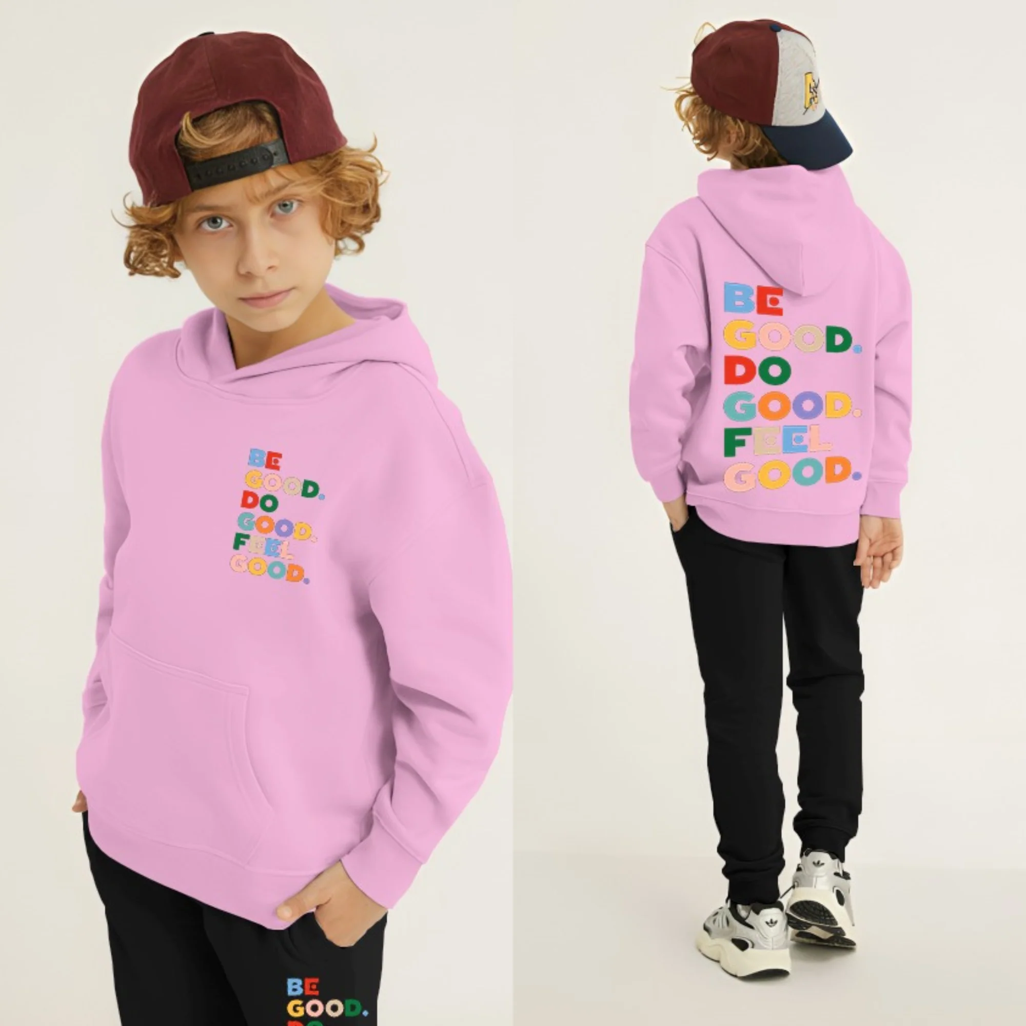 Be Good Printed Kids Hoodie Set - Image 4