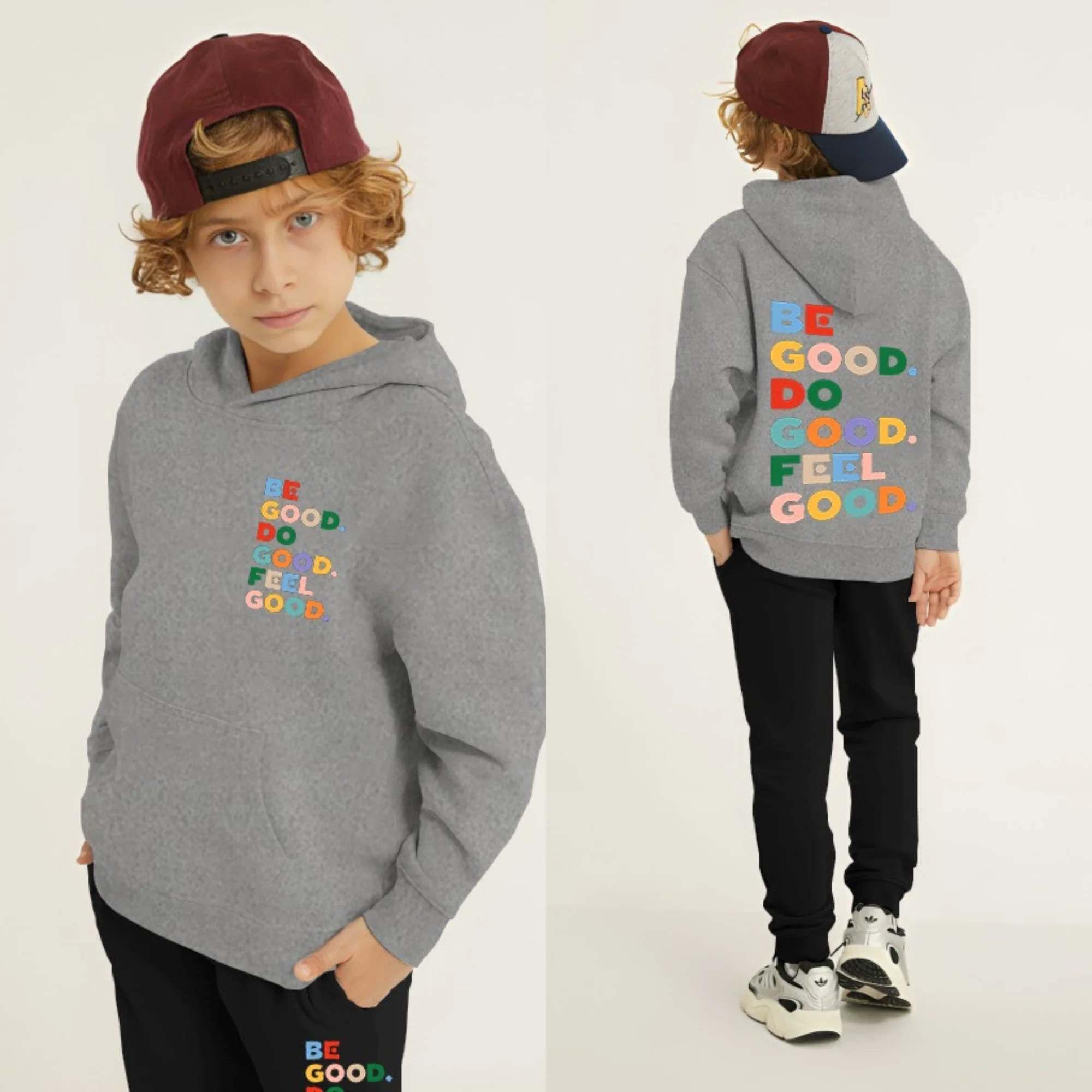 Be Good Printed Kids Hoodie Set - Image 5