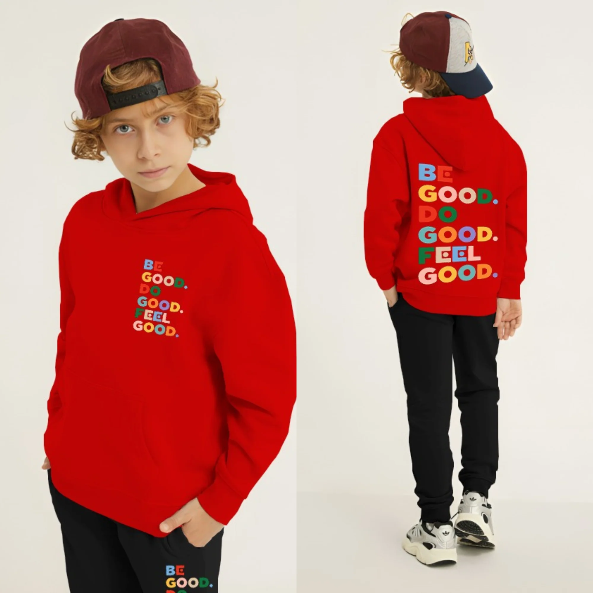 Be Good Printed Kids Hoodie Set - Image 6