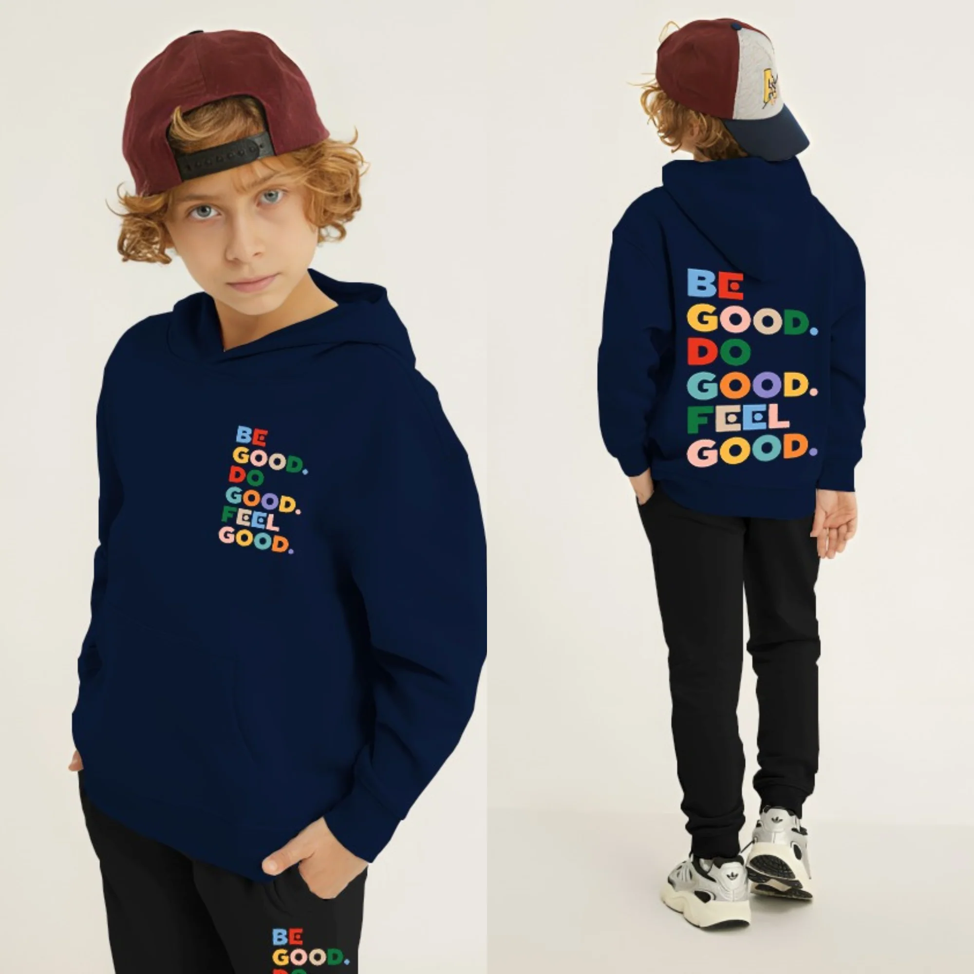 Be Good Printed Kids Hoodie Set - Image 7