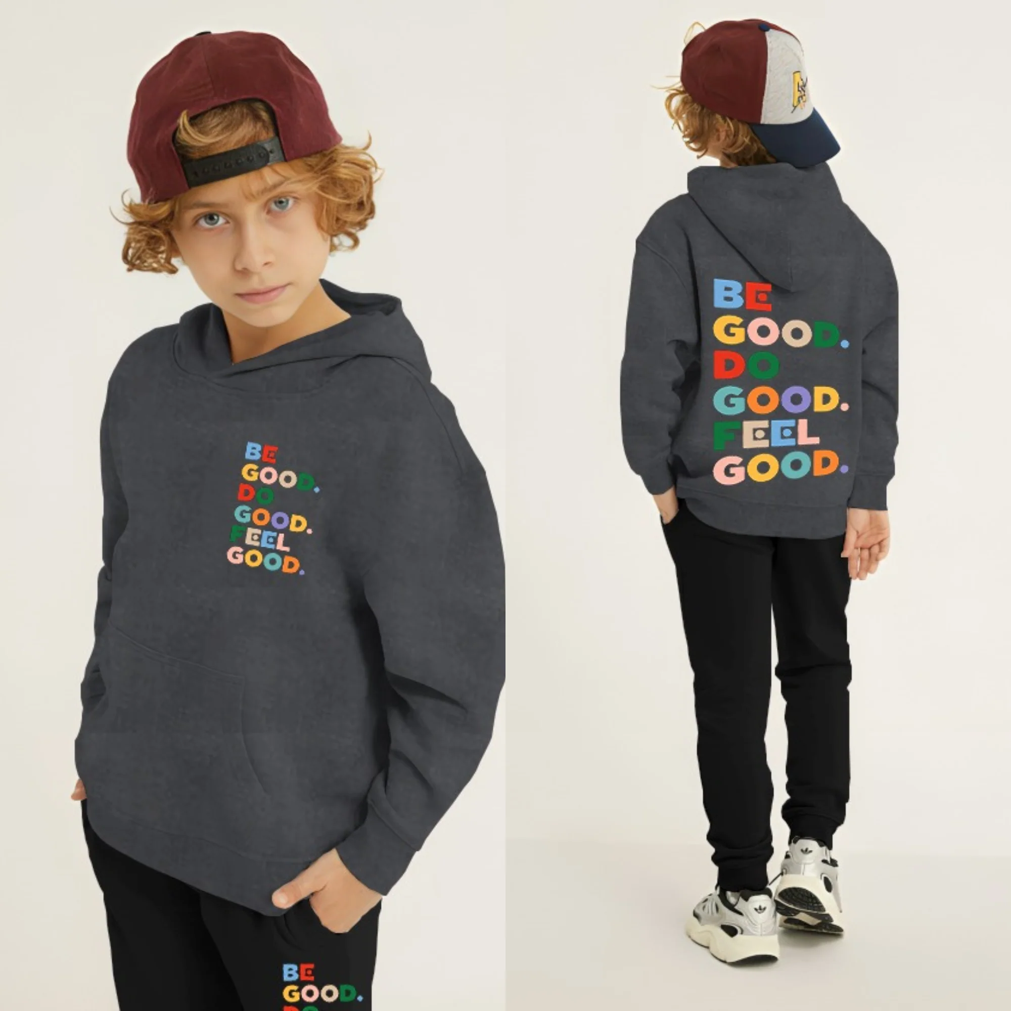 Be Good Printed Kids Hoodie Set - Image 8