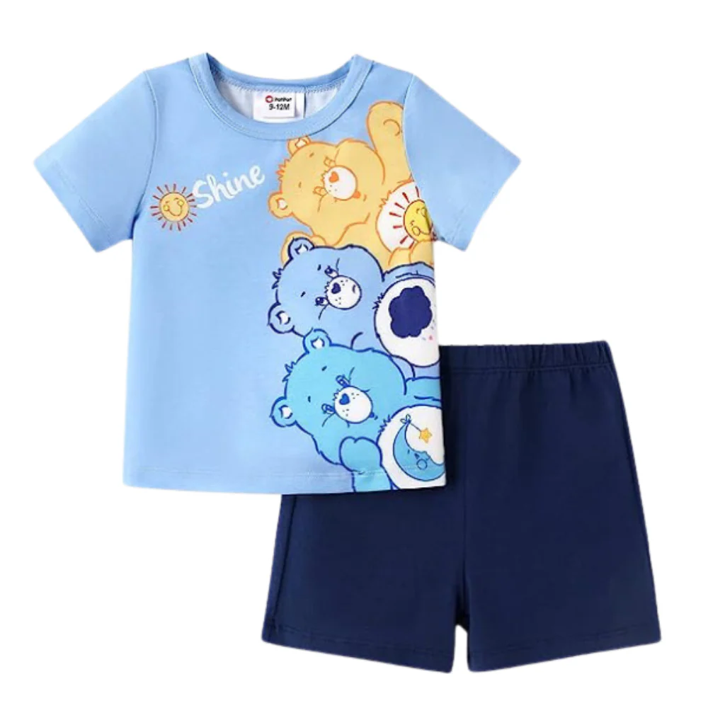 Blue Care Bear Kids Short Set