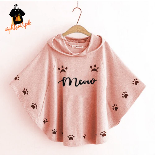 Blue Meow Printed Hood Cape - Image 3