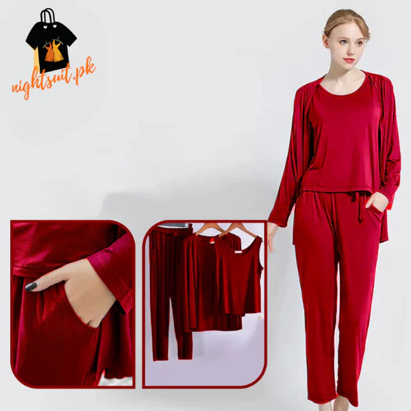 Women’s 3 Piece Nightwear Lounge Set | Plus Size Loungewear - Image 2
