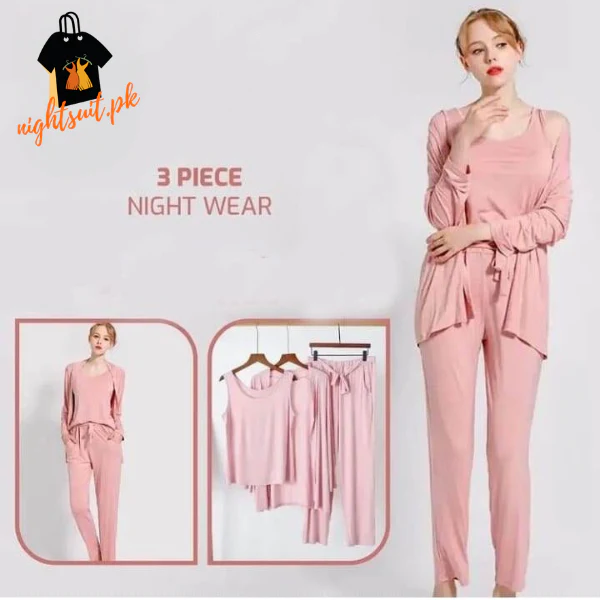 Women’s 3 Piece Nightwear Lounge Set | Plus Size Loungewear - Image 5