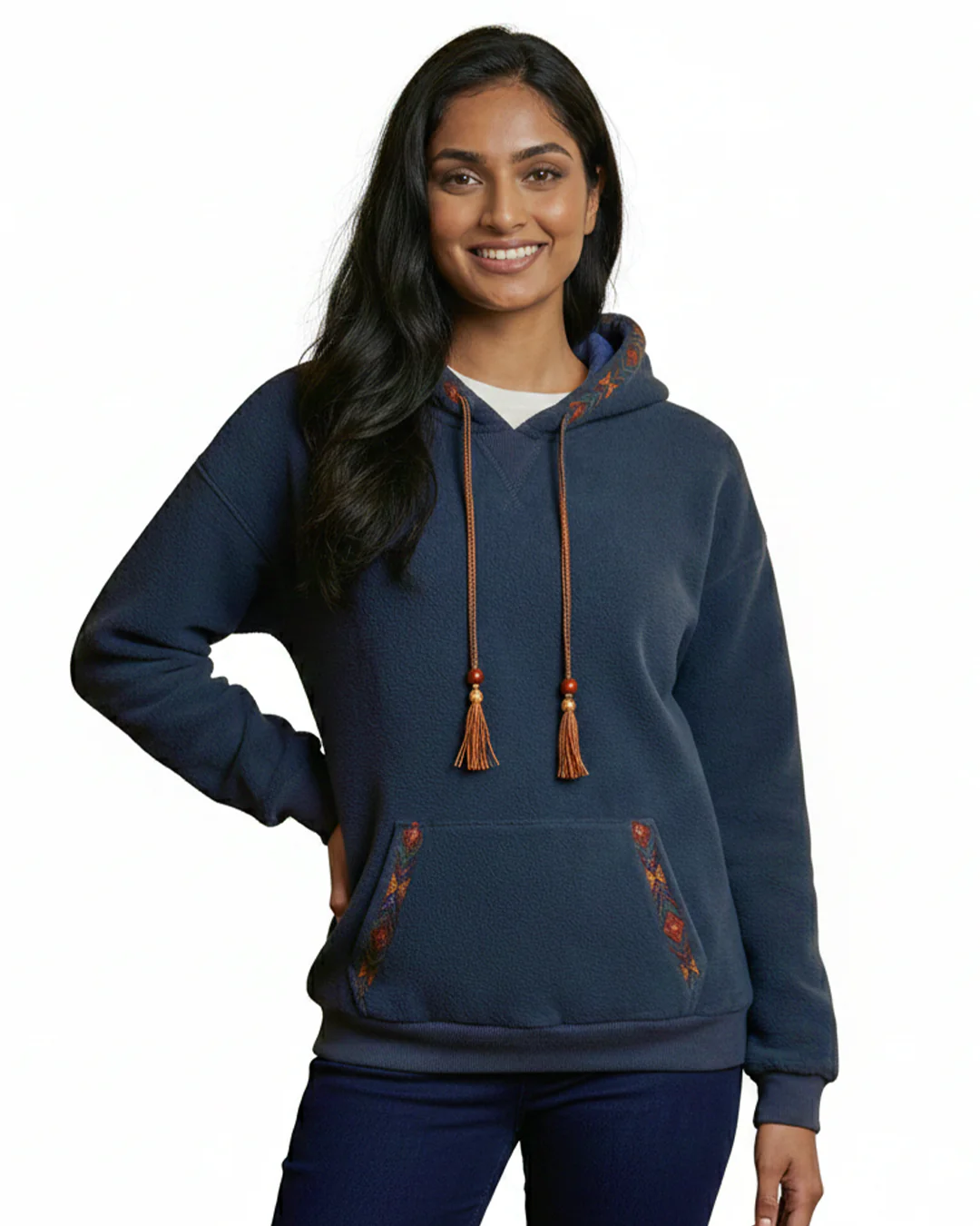 Chic Geometric Embroidered Hoodie - Image 3