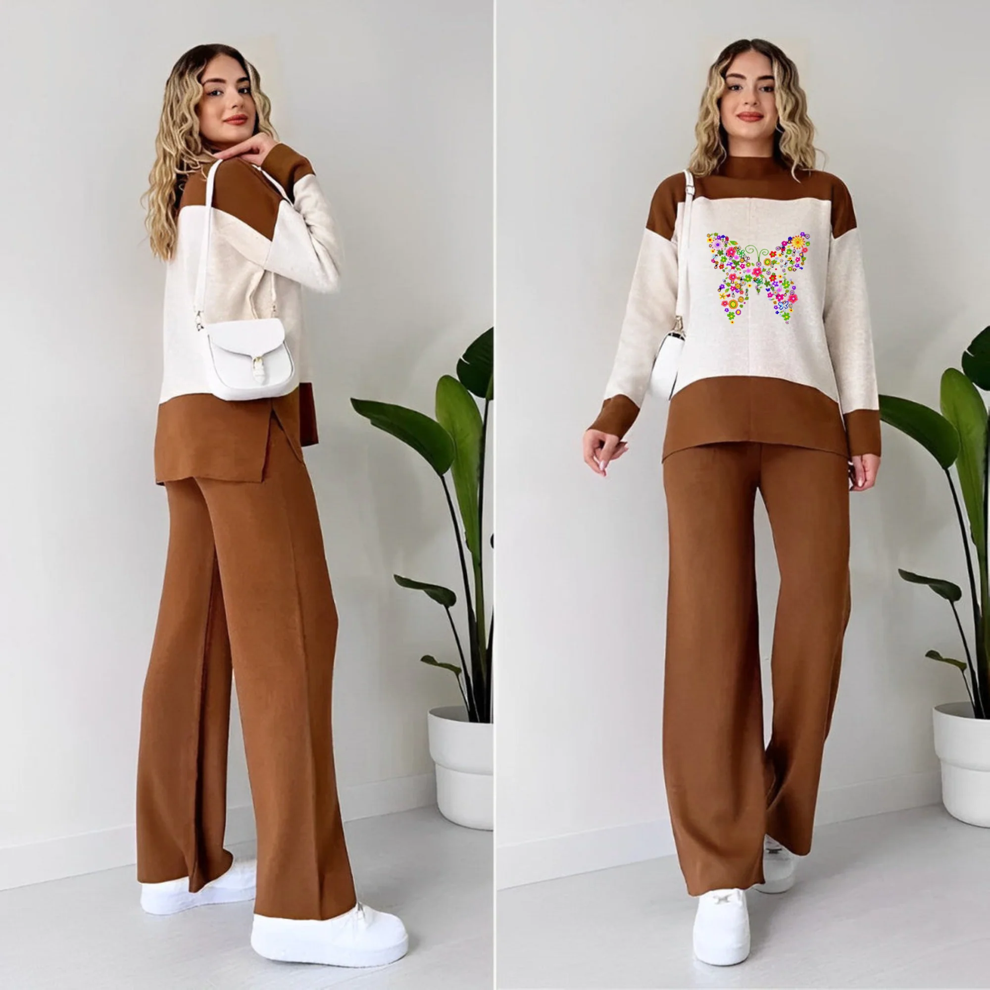 Colored Butterfly Drop Shoulder Loungewear - Image 3