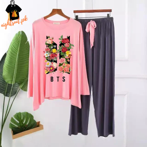 Yellow Flowered and BTS Printed Loungewear - Image 3