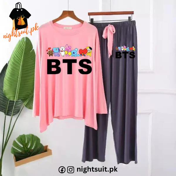 Black BTS and Cartoons Printed Loungewear - Image 3