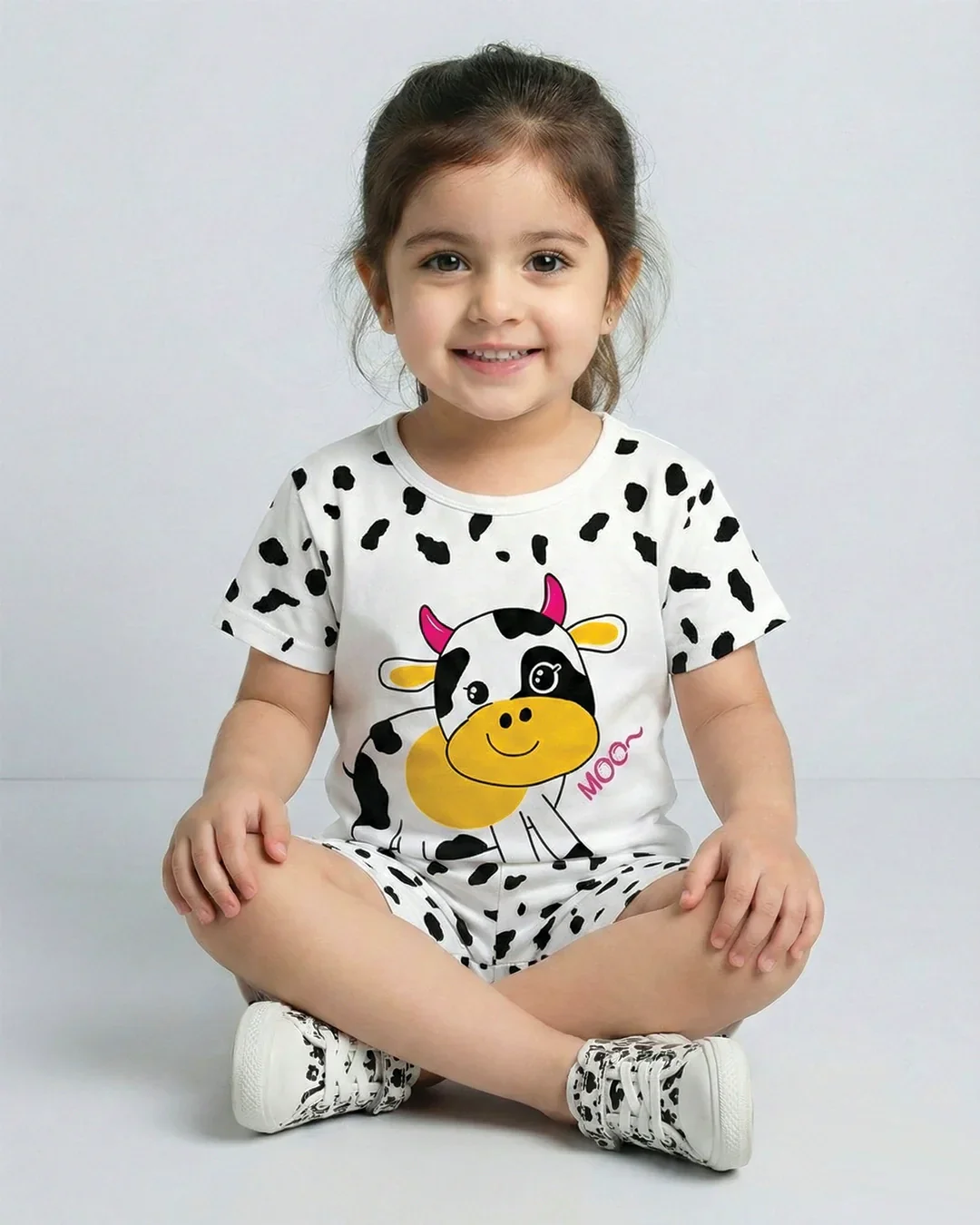 Cow Print Crew Neck Short Sleeve T-shirt - Image 4