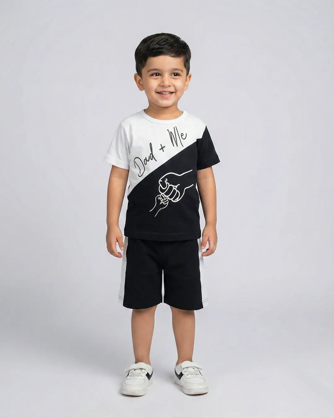 Dad + Me Black Summer T-Shirt & Shorts