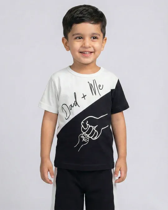 Dad + Me Black Summer T-Shirt & Shorts - Image 2