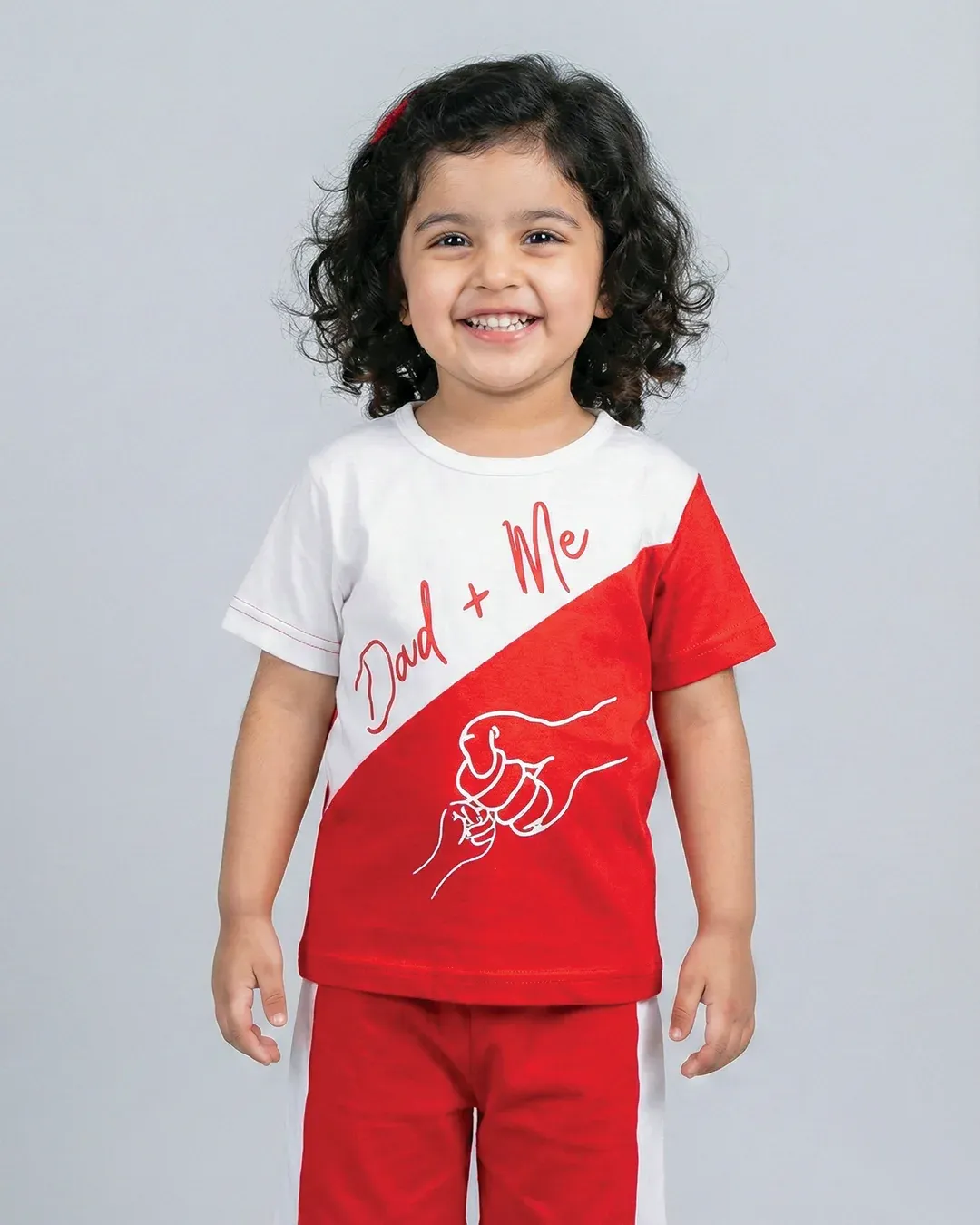 Dad + Me Red Summer T-Shirt & Shorts - Image 2