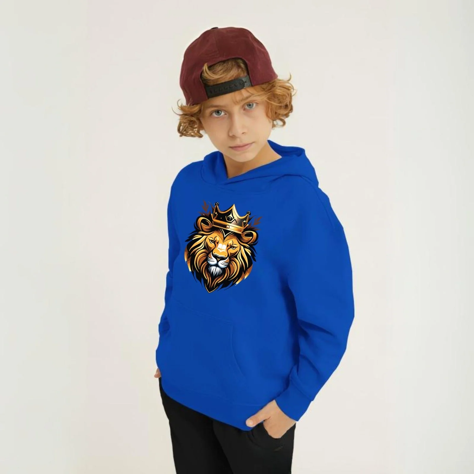 Golden Lion Printed Kids Hoodie Set - Image 7