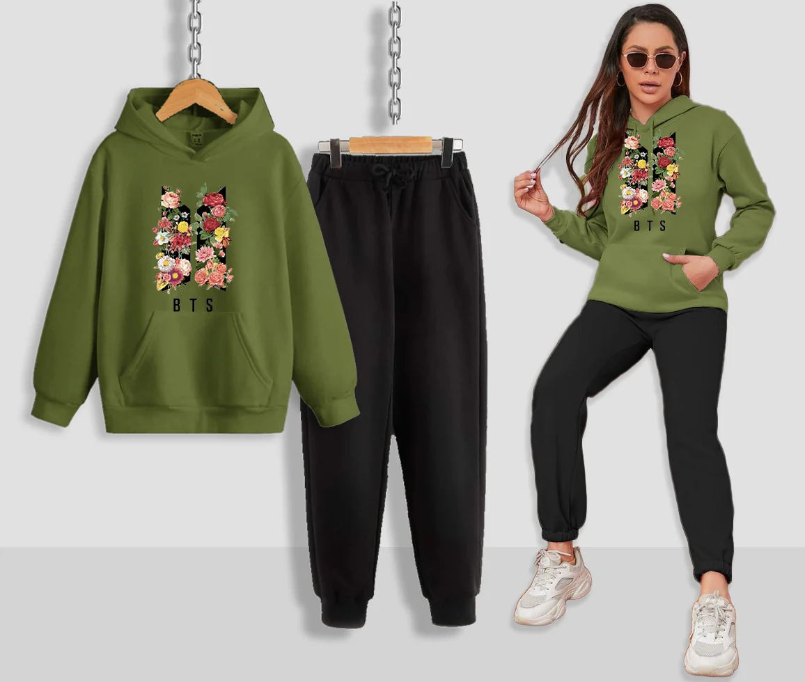 BTS Printed Women Hoodie Set - Image 3