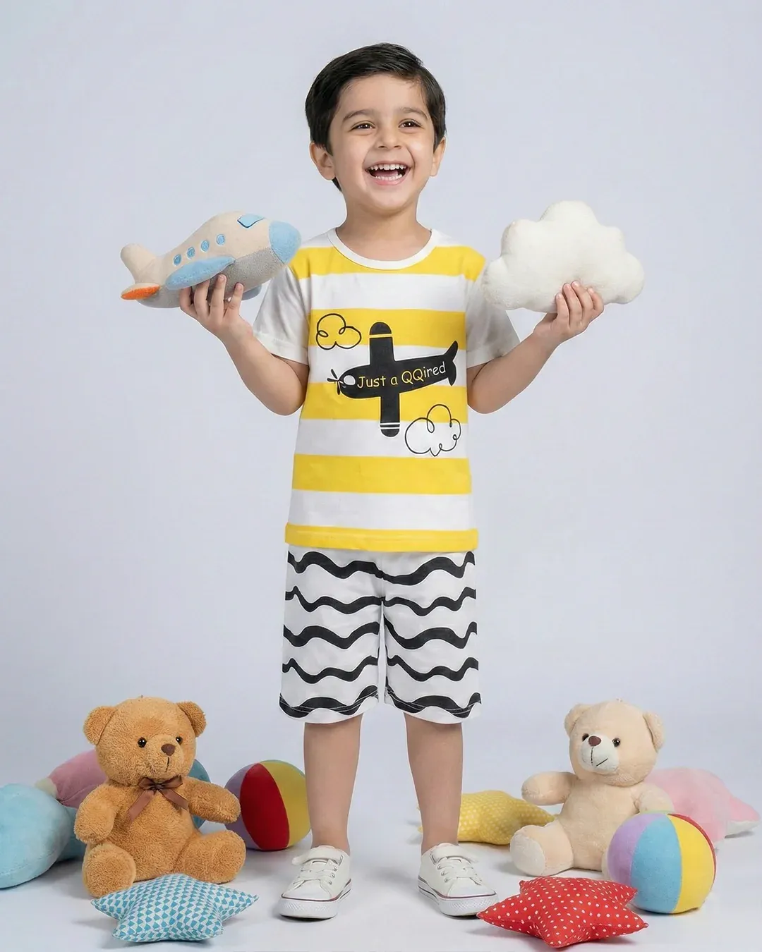Flying a Plane Printed Half Sleeves T shirt & Shorts