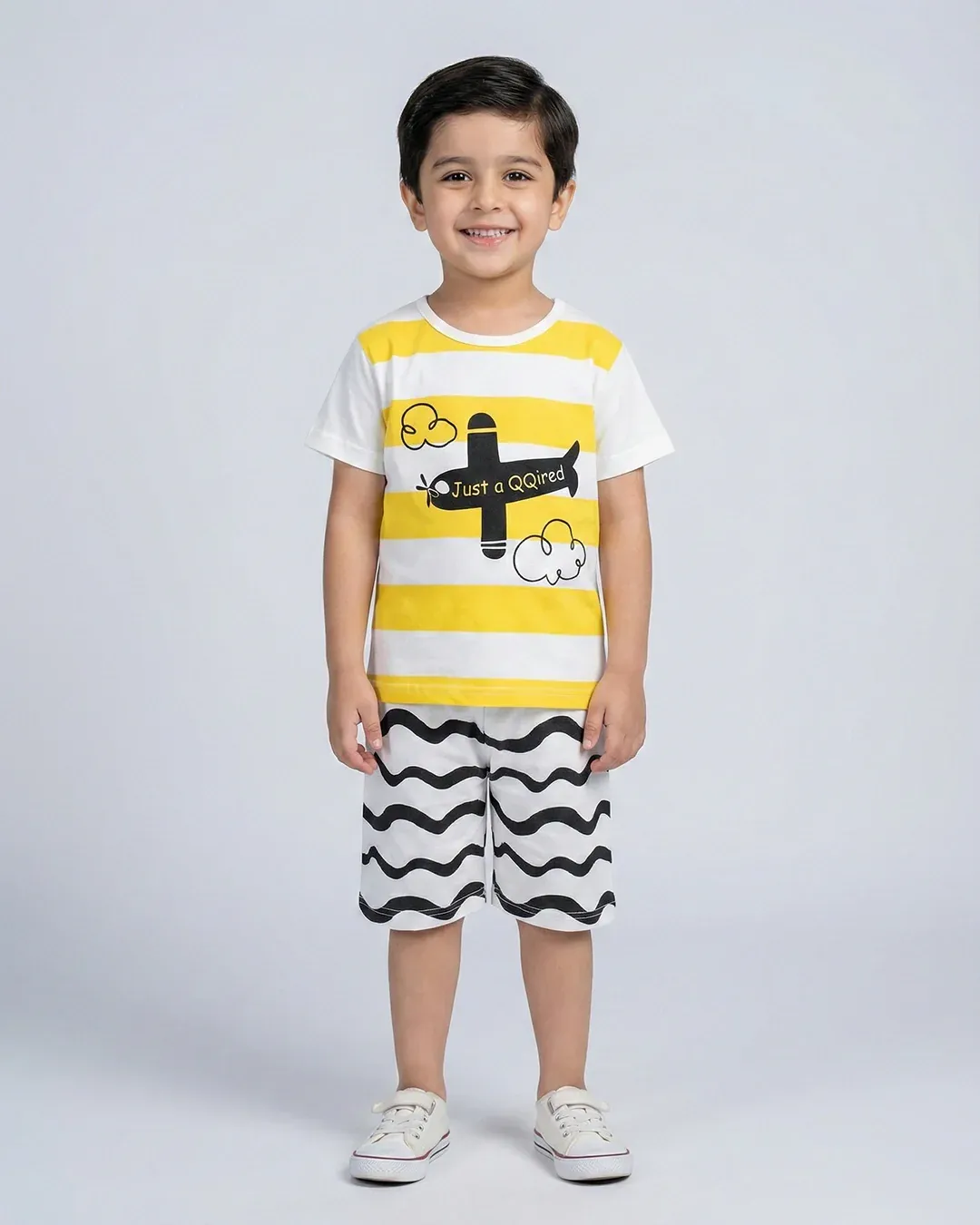 Flying a Plane Printed Half Sleeves T shirt & Shorts - Image 2