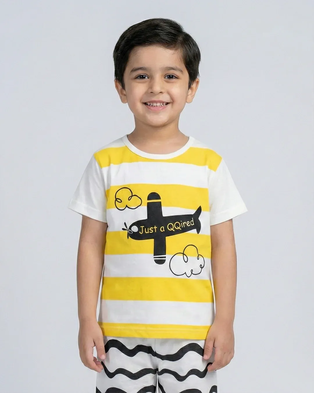 Flying a Plane Printed Half Sleeves T shirt & Shorts - Image 3