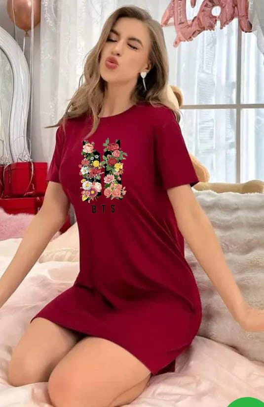 Flowered and BTS Printed Long Shirt - Image 2