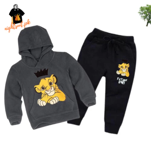 Red Future King Printed Kids Hoodie Set - Image 4