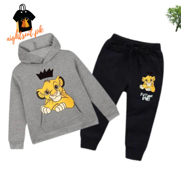 Red Future King Printed Kids Hoodie Set - Image 5