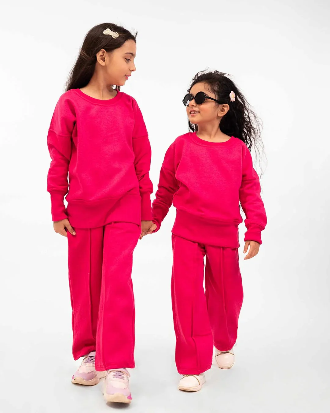 Girls Luxe Fleece Winter Co-Ord Set – Hot Pink - Image 5