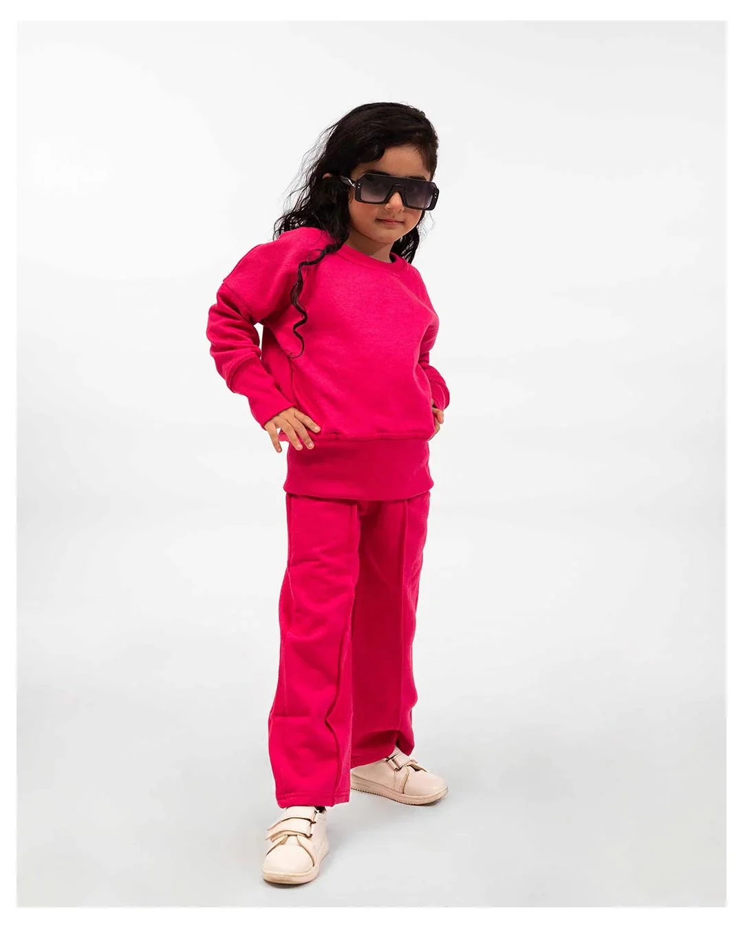 Girls Luxe Fleece Winter Co-Ord Set – Hot Pink - Image 6