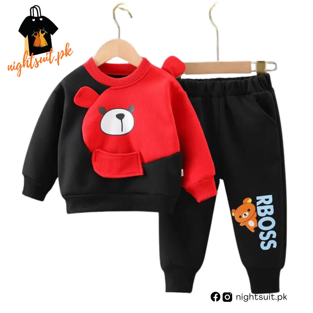 Green & Grey Boss Kids Sweatshirt & Pant - Image 3