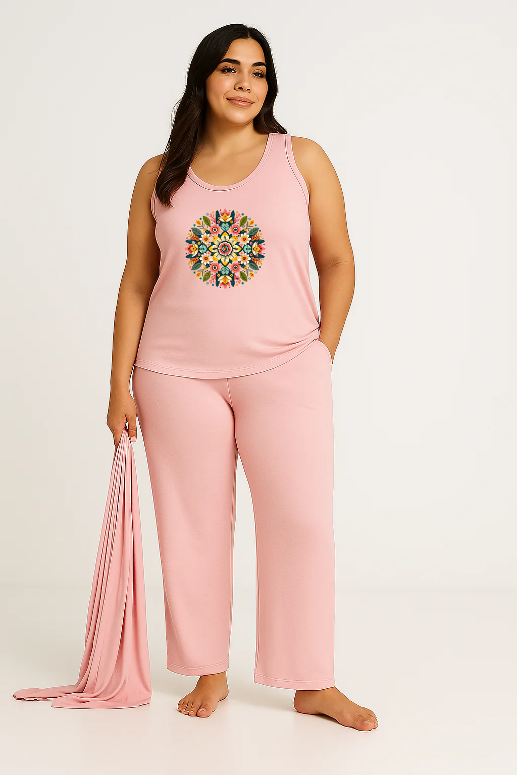 Multi Pattern Women Night Suit 3 Pieces Set - Image 2