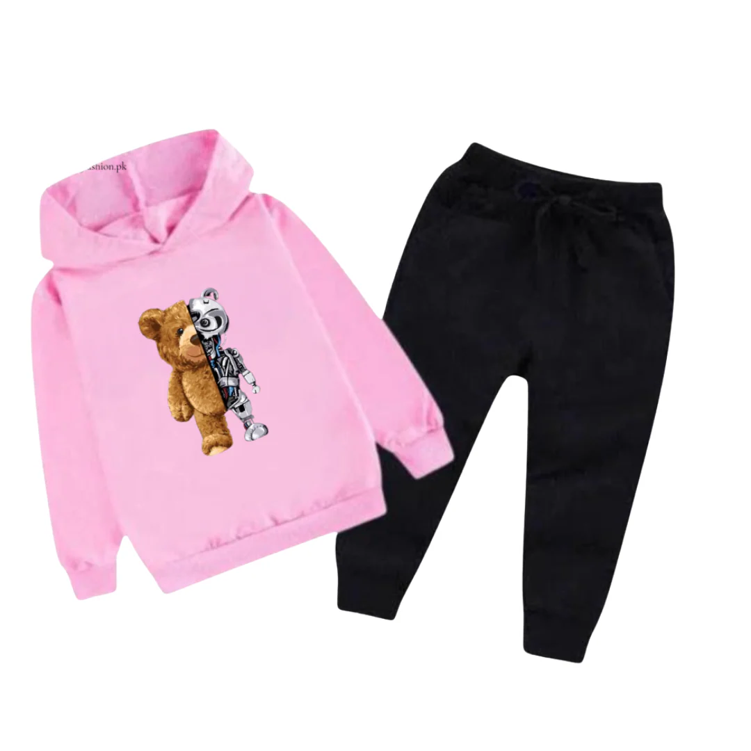 Robo Bear Printed Kids Hoodie Set - Image 3