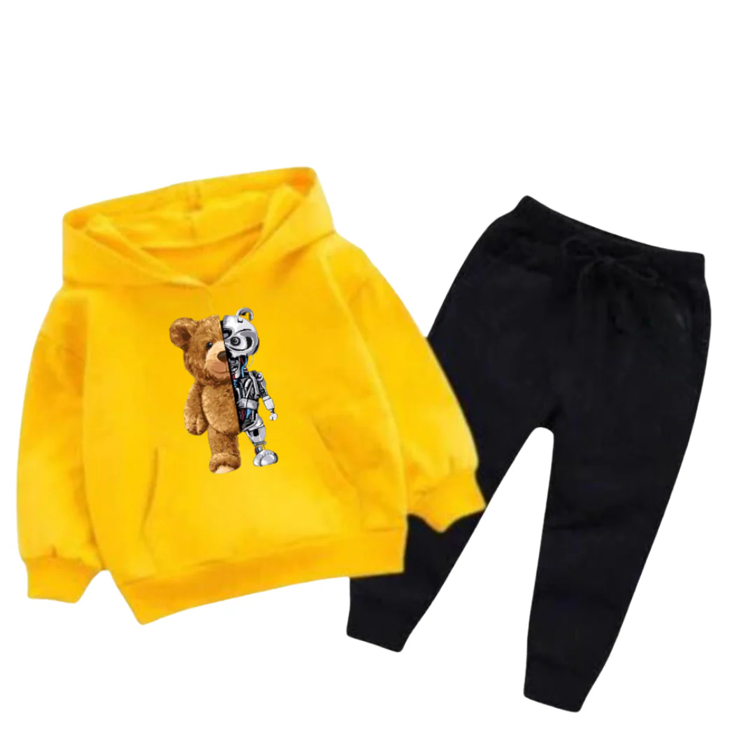 Robo Bear Printed Kids Hoodie Set - Image 4