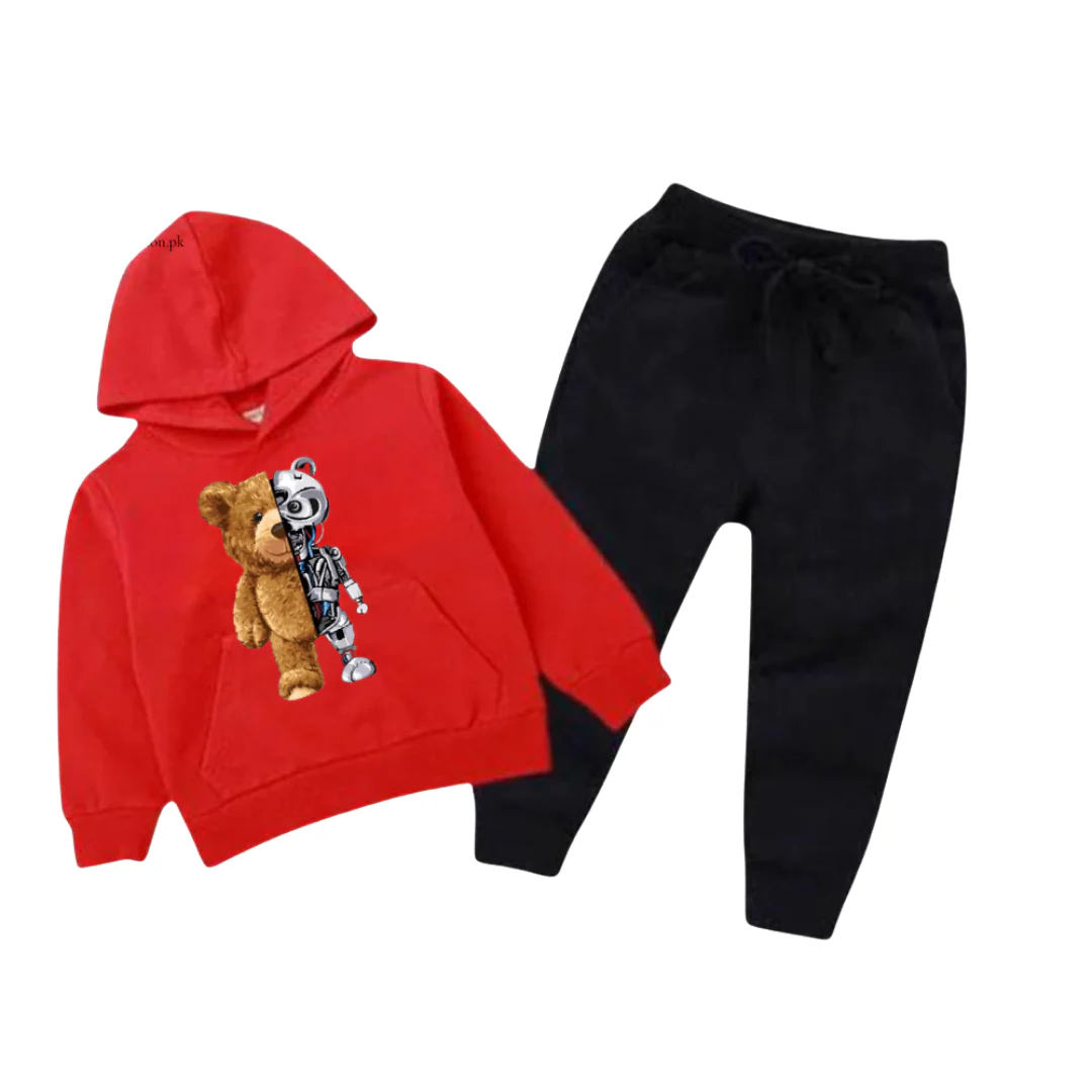 Robo Bear Printed Kids Hoodie Set - Image 5