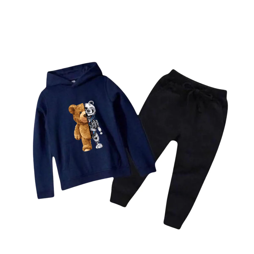 Robo Bear Printed Kids Hoodie Set - Image 6