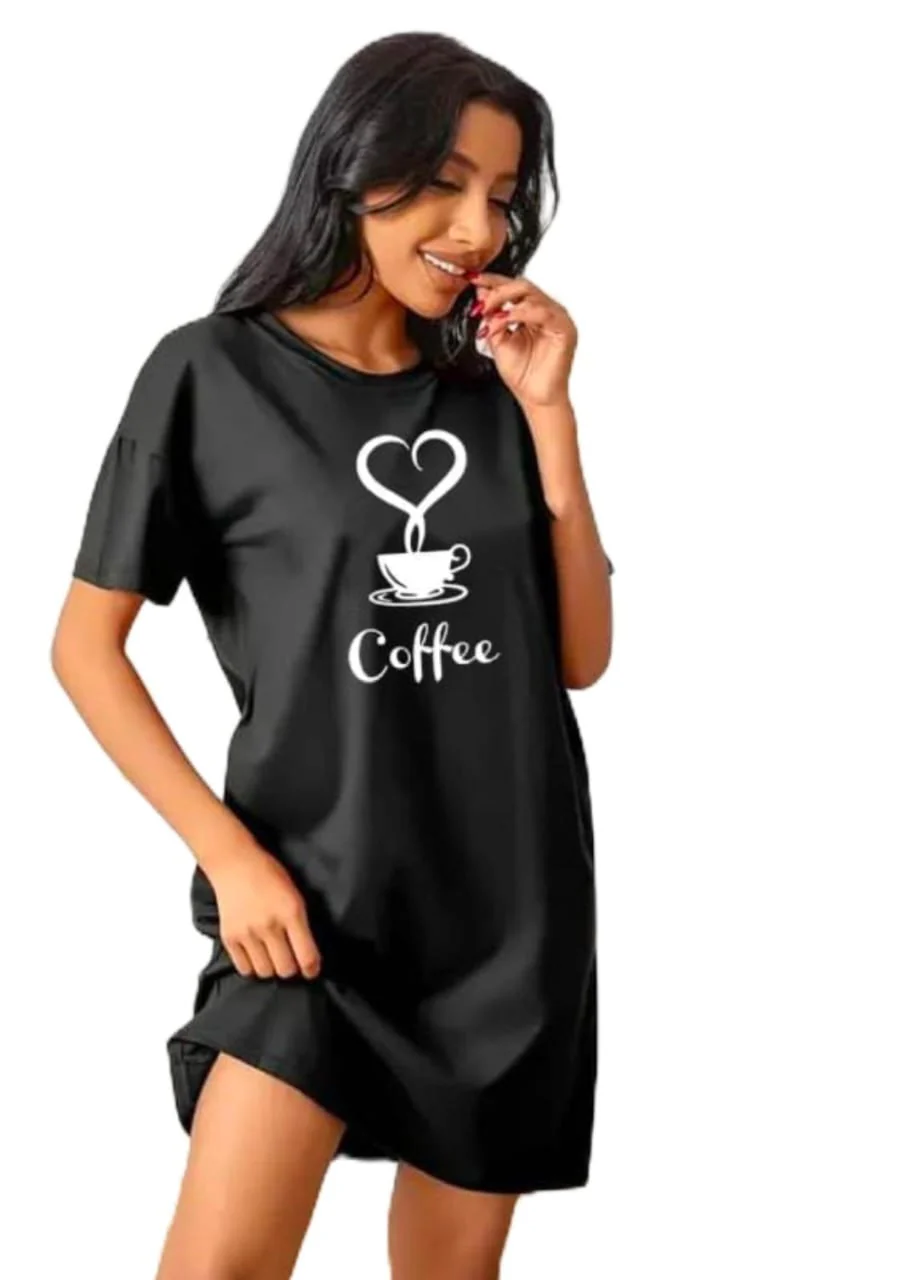 Coffee Love Printed Long Shirt - Image 3