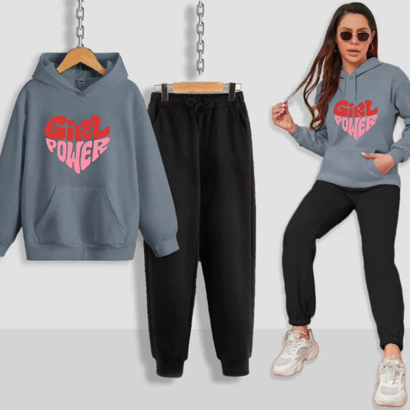 Girl Power Printed Women Hoodie Set - Image 10