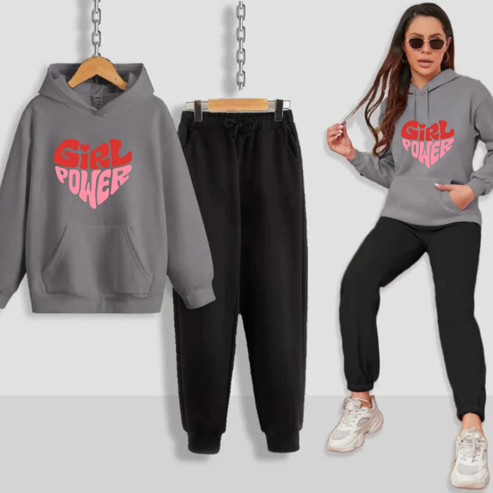 Girl Power Printed Women Hoodie Set - Image 11