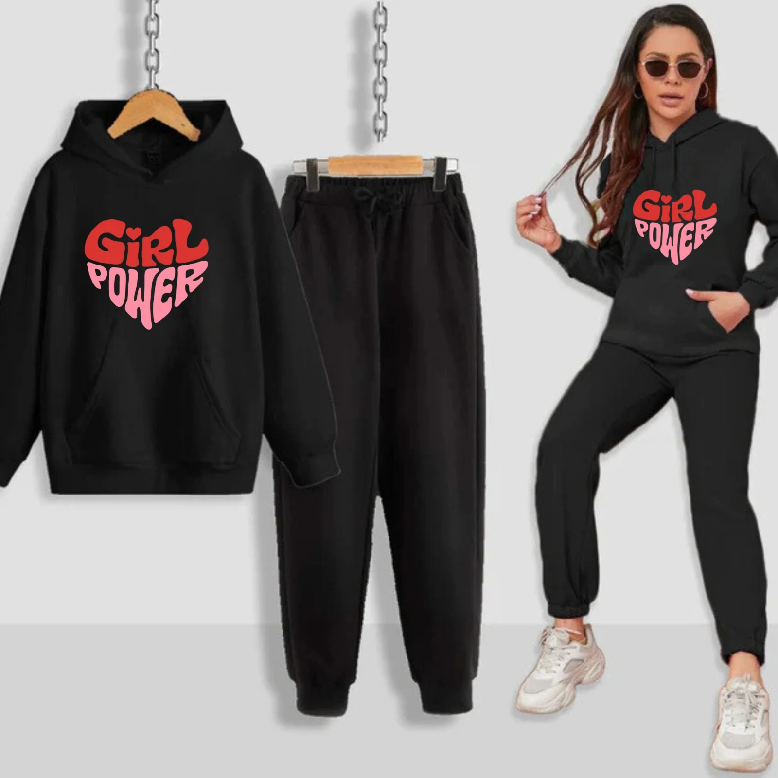 Girl Power Printed Women Hoodie Set - Image 2