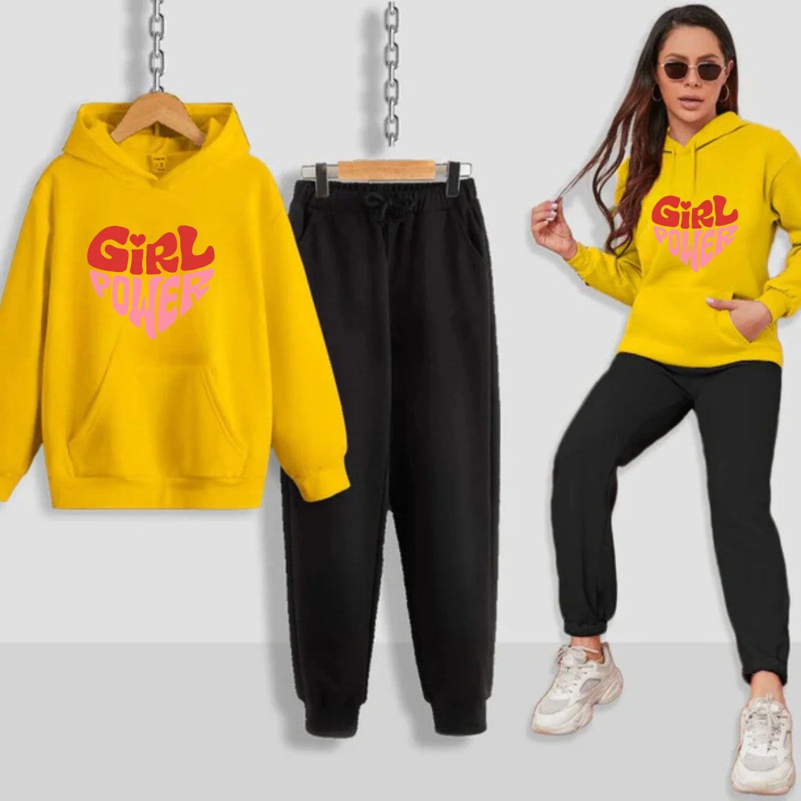 Girl Power Printed Women Hoodie Set - Image 3
