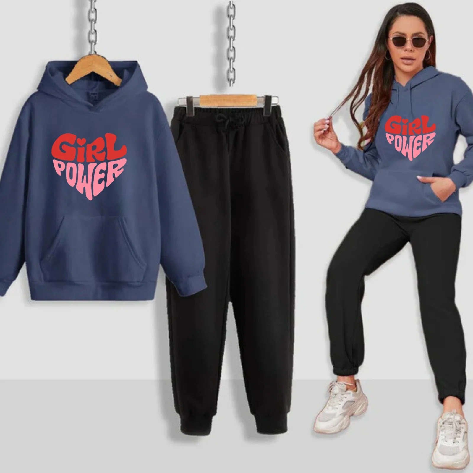 Girl Power Printed Women Hoodie Set - Image 8