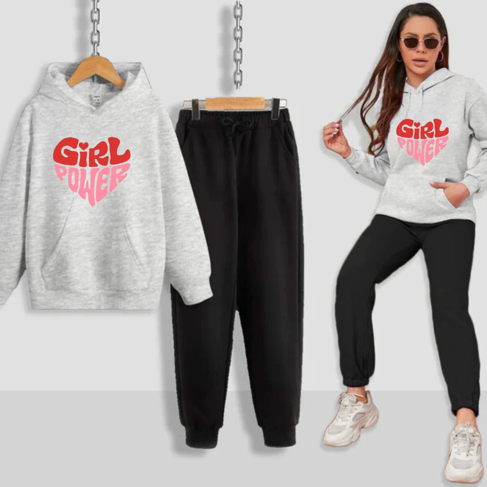 Girl Power Printed Women Hoodie Set - Image 9