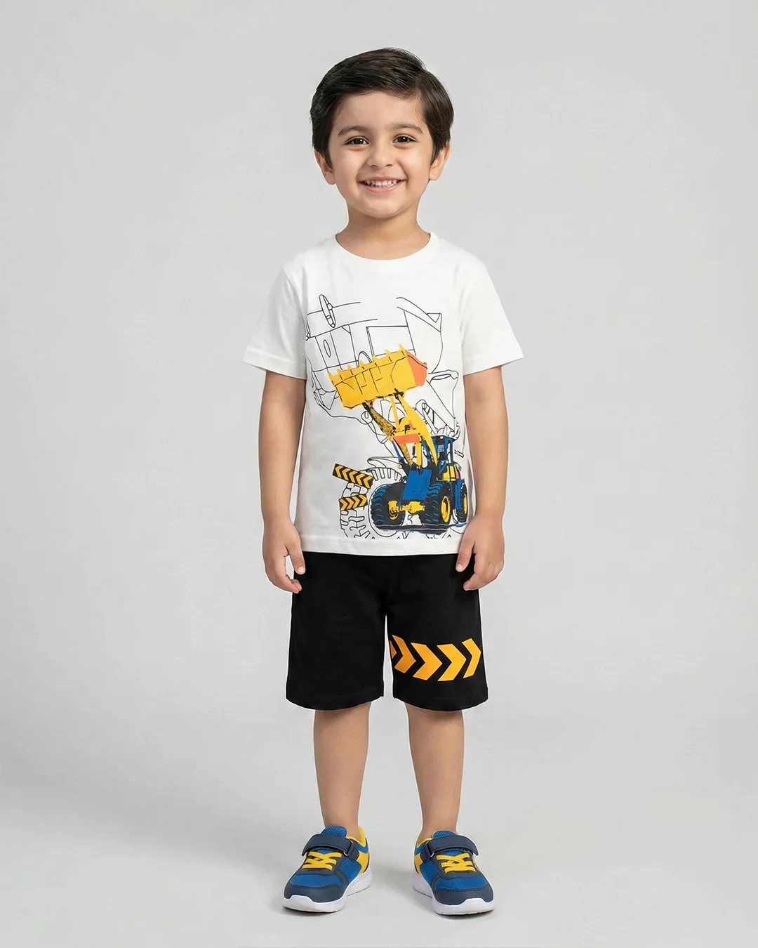 Kids’ Construction Truck Print T-Shirt & Shorts Set
