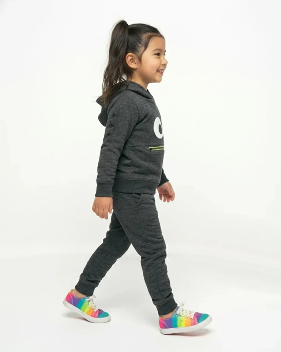 Kids Googly-Eyes Monster Fleece Hoodie & Jogger Set - Image 3