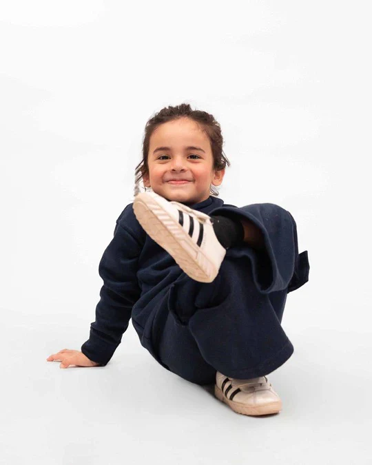 Kids Premium Navy Fleece Cargo Hoodie & Wide-Leg Winter Co-Ord Set - Image 3
