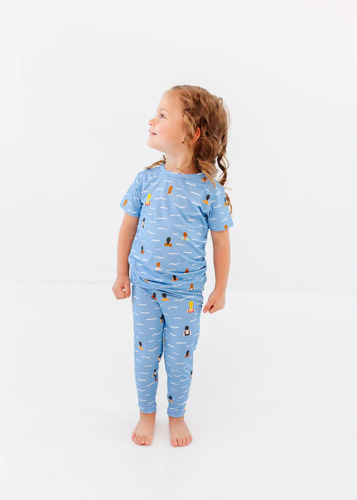 Kids' Summer Pajama Set – Blue Ocean Breeze - Image 2