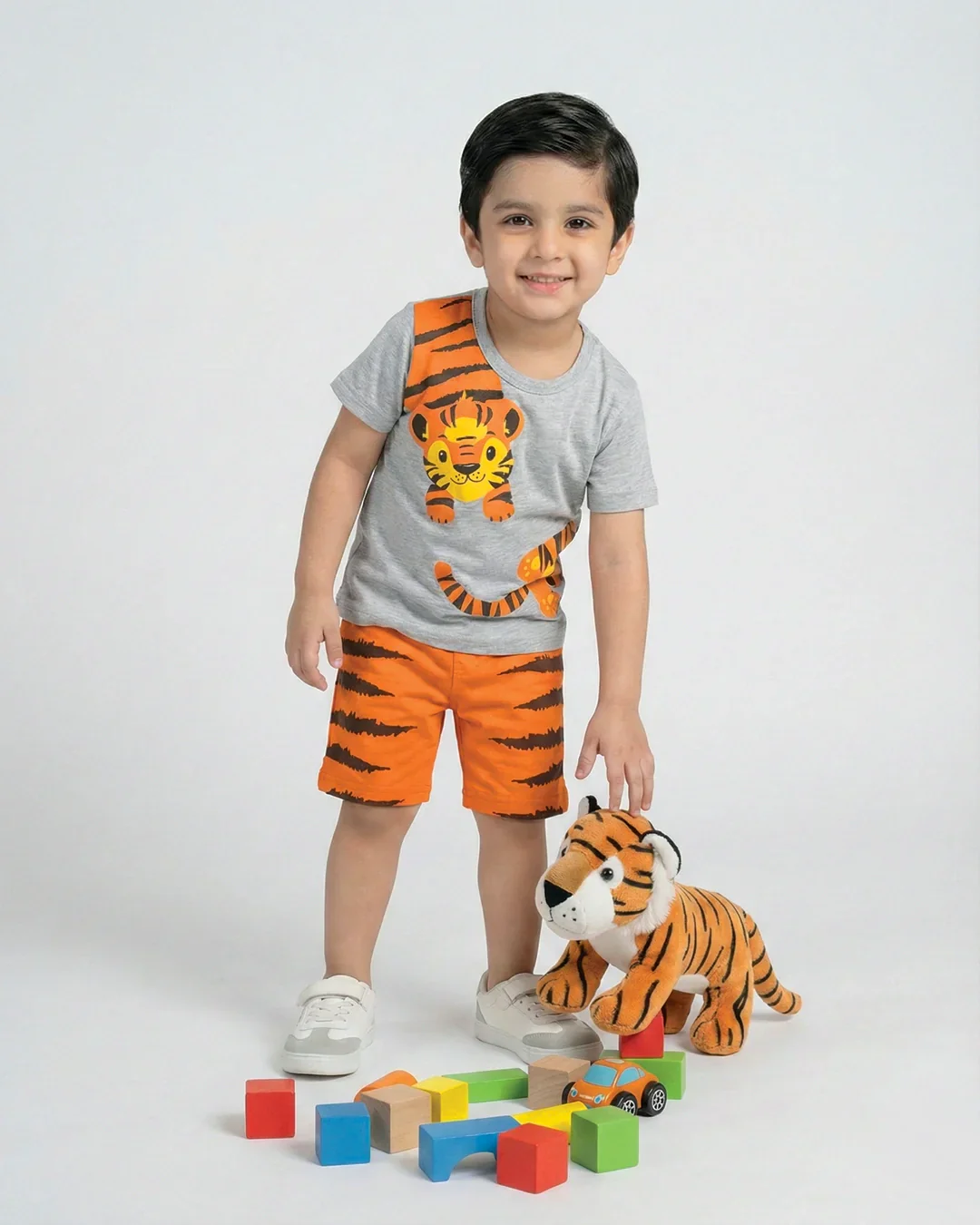 Kids’ Tiger Print T-Shirt & Shorts Set - Image 4